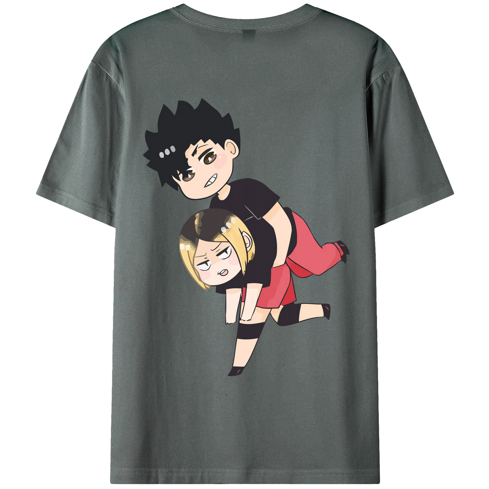 （画像用） ハイキュー!! Haikyu!! 綿100％ メンズ半袖Tシャツ（バックプリント） 通気性